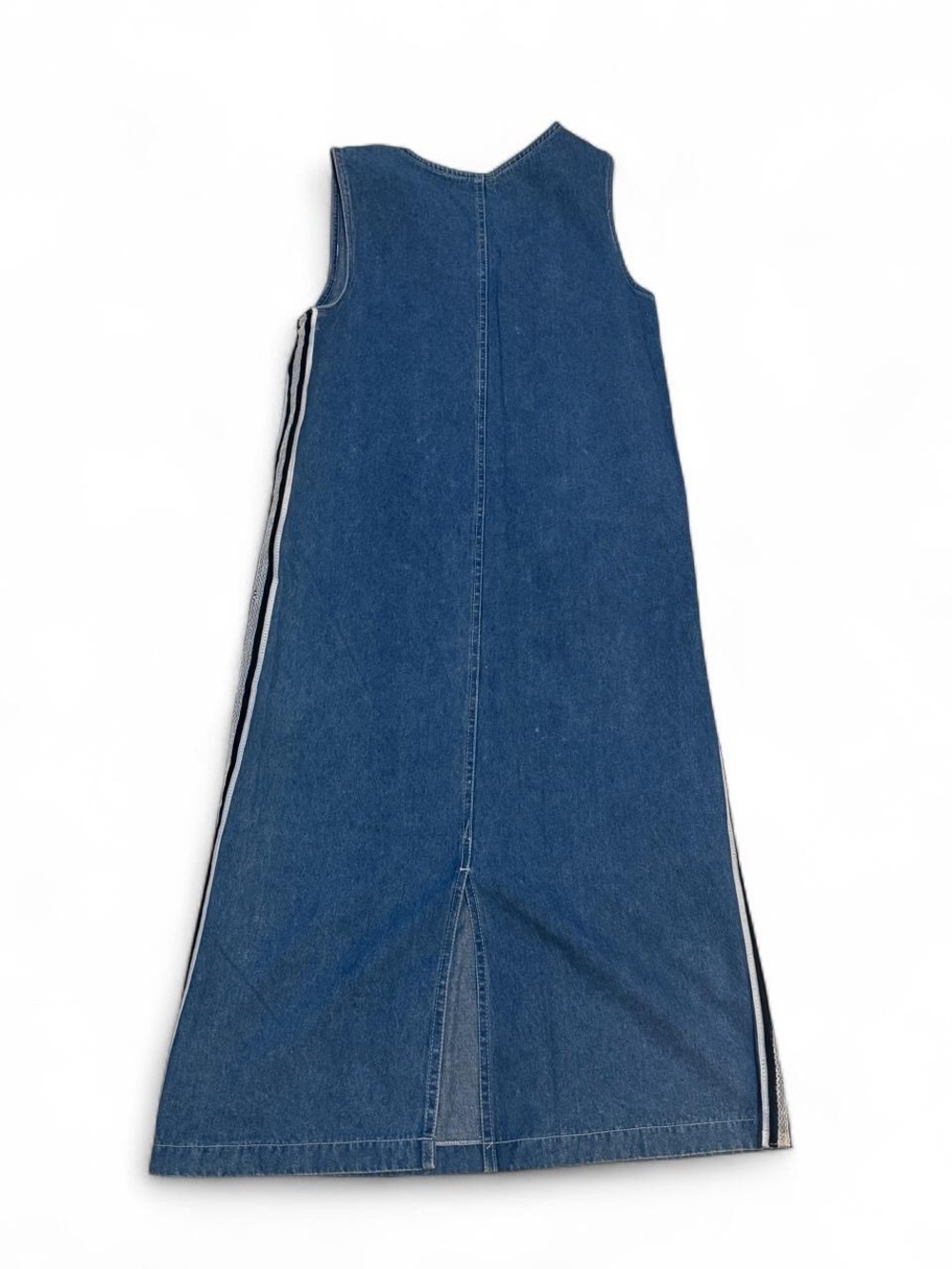 Vintage Blue Embroidered Denim Midi Dress - Picture 6 of 6
